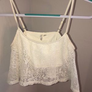 Nordstrom’s ivory lace crop top!